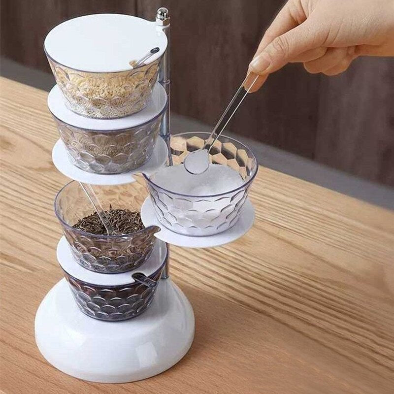Rotatable Multi-layer Vertical Seasoning Jars Home Kitchen Tool