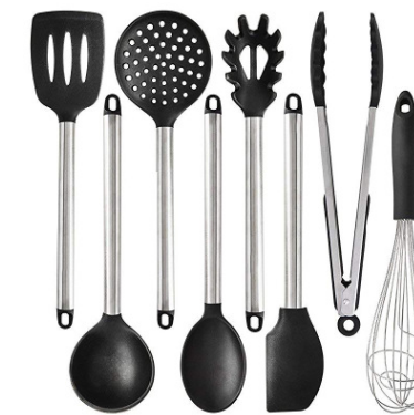 Kitchen Utensils Set Silicone Cooking Fork Spoon Spatula with Jar