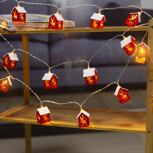 New House Shape LED String Lights Christmas Decoration