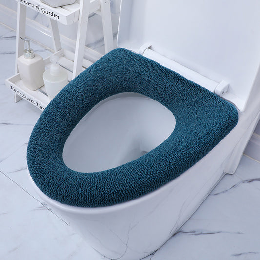 Ultra Soft Plain Household Knitted Toilet Seat Cover